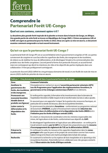 Comprendre le Partenariat Forêt UE-Congo