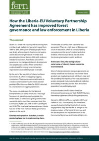 How the Liberia-EU Voluntary Partnership Agreement has improved forest governance and law enforcement in Liberia