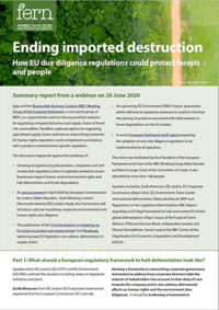 Ending imported destruction: How EU due diligence regulations could protect forests and people