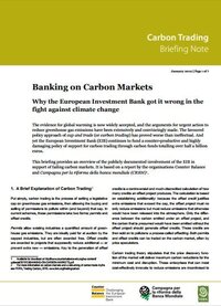 Banking on carbon markets: Why the European Investment Bank got it wrong in the fight against climate change