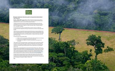 European Commission study shows path to end agricultural deforestation – now it must act