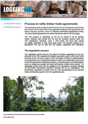 Process to ratify timber trade agreements