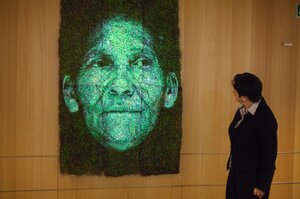 Art piece from the exhibition against the the destruction of the Amazon