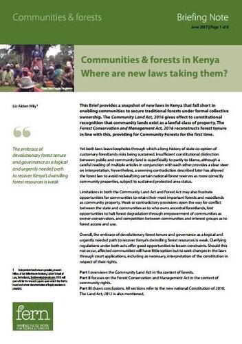 Communities & forests in Kenya: Where are new laws taking them?