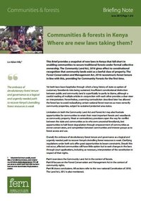 Communities & forests in Kenya: Where are new laws taking them?