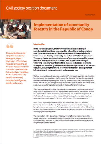 Implementation of community forestry in the Republic of Congo