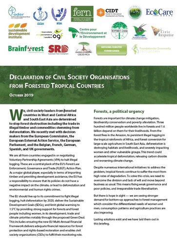 Declaration of Civil Society Organisations from Forested Tropical Countries