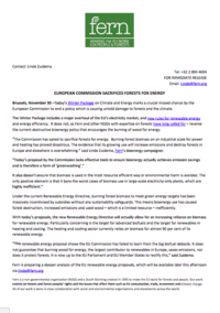 European Commission sacrifices forests for energy