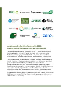 Amsterdam Declaration Partnership 2030: mainstreaming deforestation-free commodities