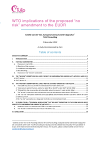 WTO implications of the proposed “no risk” amendment to the EUDR