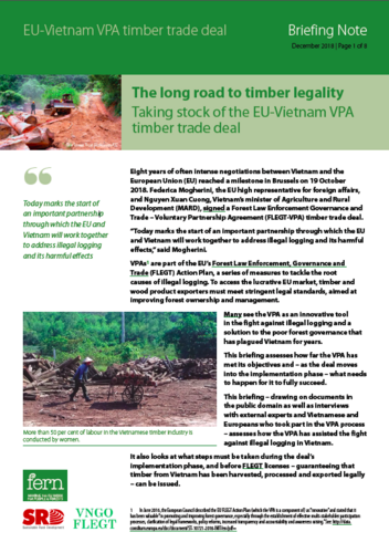 The long road to timber legality: Taking stock of the EU-Vietnam VPA timber trade deal