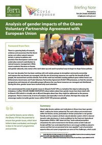 Analysis of gender impacts of the Ghana Voluntary Partnership Agreement with European Union