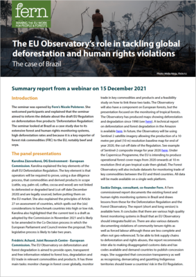 The EU Observatory's role in tackling global deforestation and human rights violations