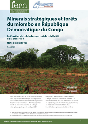 Minerais stratégiques et forêts du miombo en République Démocratique du Congo