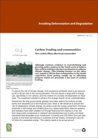 Carbon Trading and communities - How carbon offsets affect local communities