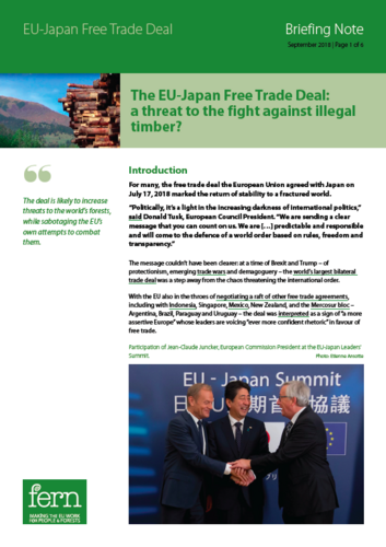 The EU-Japan Free Trade Deal: a threat to the fight against illegal timber?