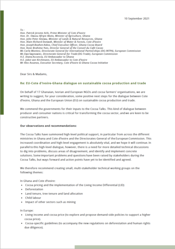 EU-Cote d’Ivoire-Ghana dialogue on sustainable cocoa production and trade