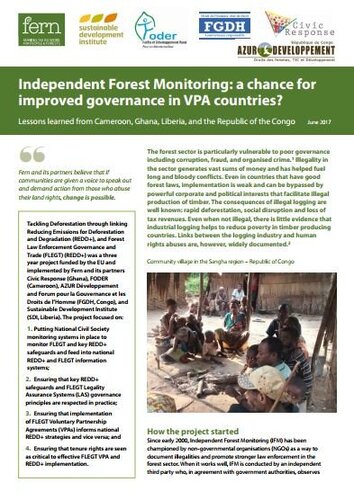 Independent Forest Monitoring: a chance for improved governance in VPA countries?