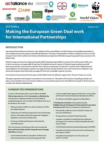 Making the European Green Deal work for International Partnerships