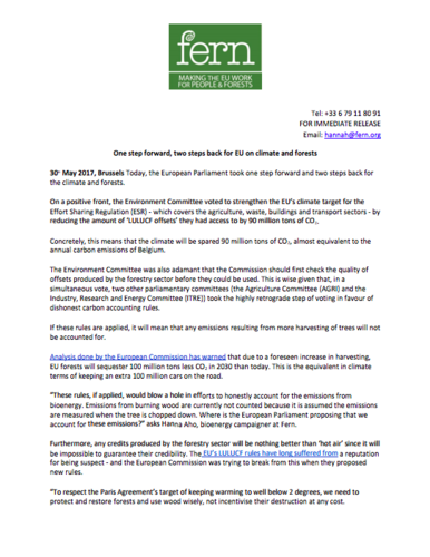 One step forward, two steps back for EU on climate and forests