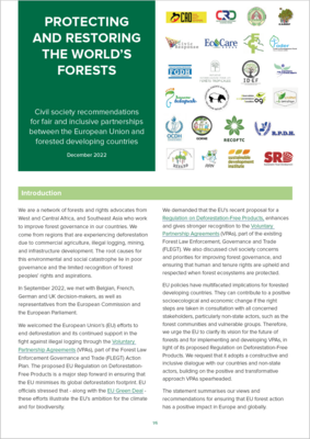 Protecting and restoring the world's forests