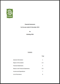 Financial Statements for the year ending 31 December 2013