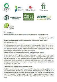 Civil society letter on the EU Protein Plan to the Austrian Presidency