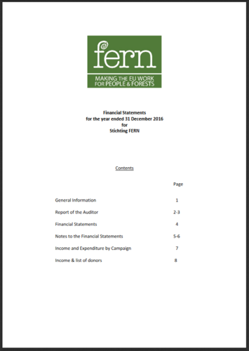 Financial Statements for the year ending 31 December 2016