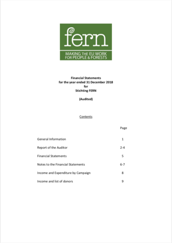Financial Statements for the year ended 31 December 2018