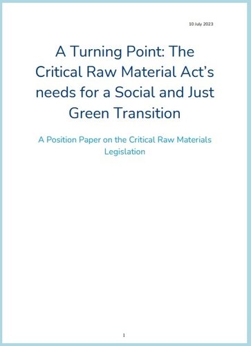 NGO position paper on Critical Raw Materials Act