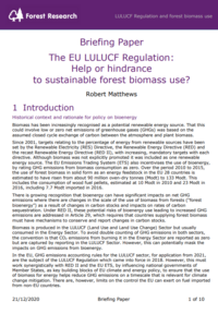 The EU LULUCF Regulation: Help or hindrance to sustainable forest biomass use?