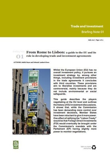 From Rome to Lisbon: a guide to the EU and its role in developing trade and investment agreements