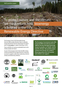 NGOs: "To protect nature and the climate, we must reform how bioenergy is treated in the EU’s Renewable Energy Directive"