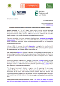 European Commission grants Drax a license to destroy forests at public’s expense