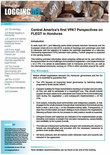 Central America’s first VPA? Perspectives on FLEGT in Honduras