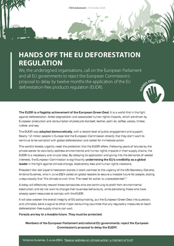 Hands off the EU Deforestation Regulation