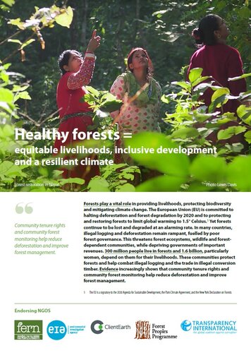 Healthy forests = equitable livelihoods, inclusive development and a resilient climate