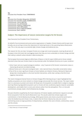 Open Letter: Include ambitious restoration targets in the EU Nature Restoration Law