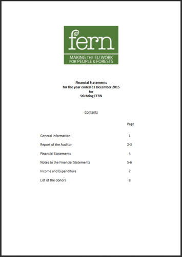 Financial Statements for the year ending 31 December 2015
