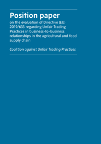 Position paper on the evaluation of Directive (EU) 2019/633 regarding Unfair Trading Practices in business-to-business relationships in the agricultural and food supply chain