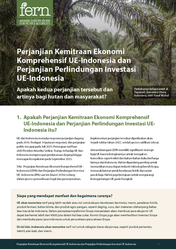 Perjanjian Kemitraan Ekonomi Komprehensif UE-Indonesia dan Perjanjian Perlindungan Investasi UE-Indonesia