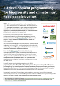 To benefit people, biodiversity and the climate, EU development programmes must heed local voices