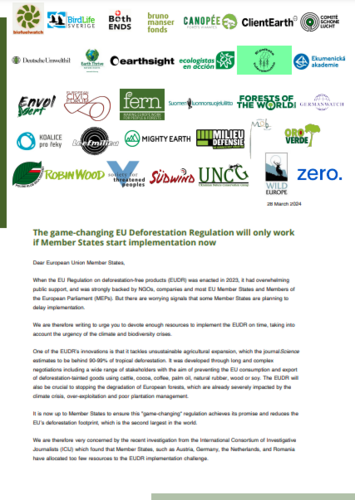 The game-changing EU Deforestation Regulation will only work if Member States start implementation now