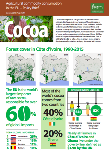 EU consumption of cocoa and deforestation