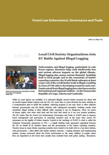 Local Civil Society Organisations join EU battle against illegal logging