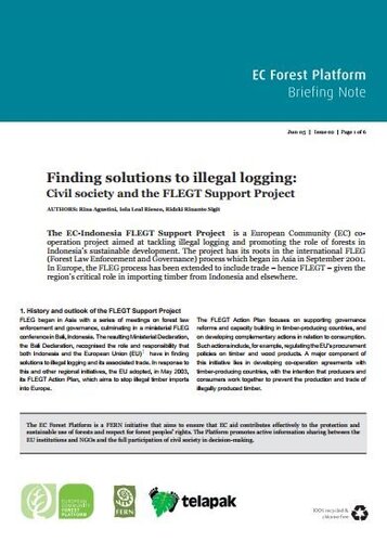 Finding solutions to illegal logging: civil society and the FLEGT Support Project
