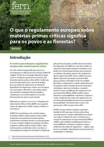 What does the EU’s Critical Raw Materials Regulation mean for people and forests?
