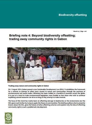 Au-delà de la compensation de biodiversité ; les droits des communautés bradés au Gabon